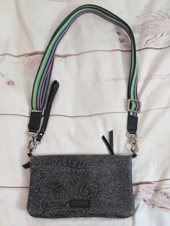 Consuela Handbags - Consuela Women's Steely Uptown Leather Crossbody Bag Black And Sparkly